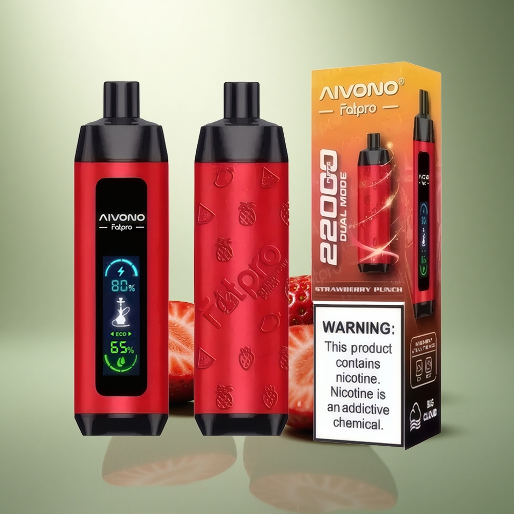 Aivono Aim Fatpro 22000 Puffs Aardbei Punch Eco Dual Mode 28ml