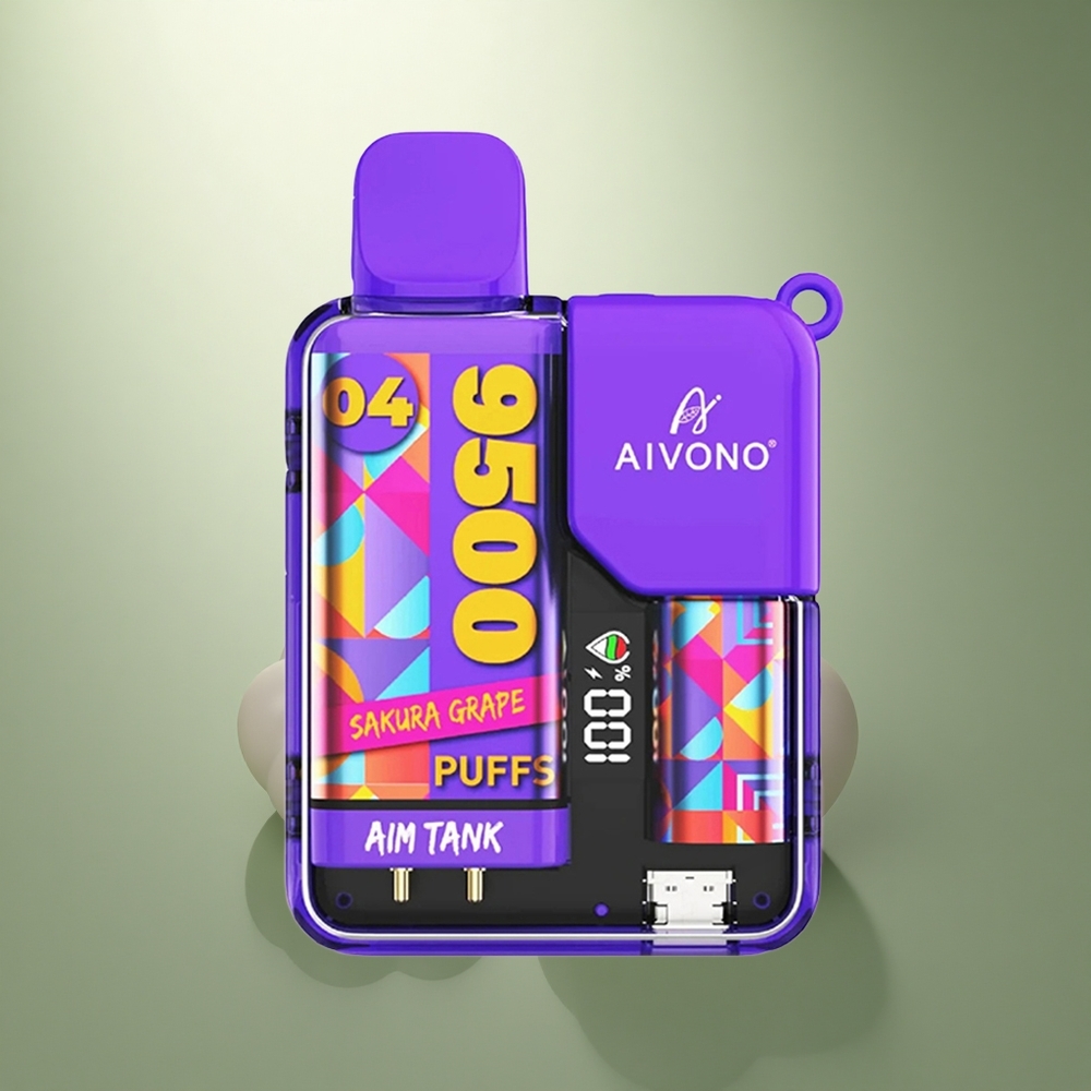 Aivono Aim Tank 9500 Puffs Sakura Druif 18ml LCD 650mAh