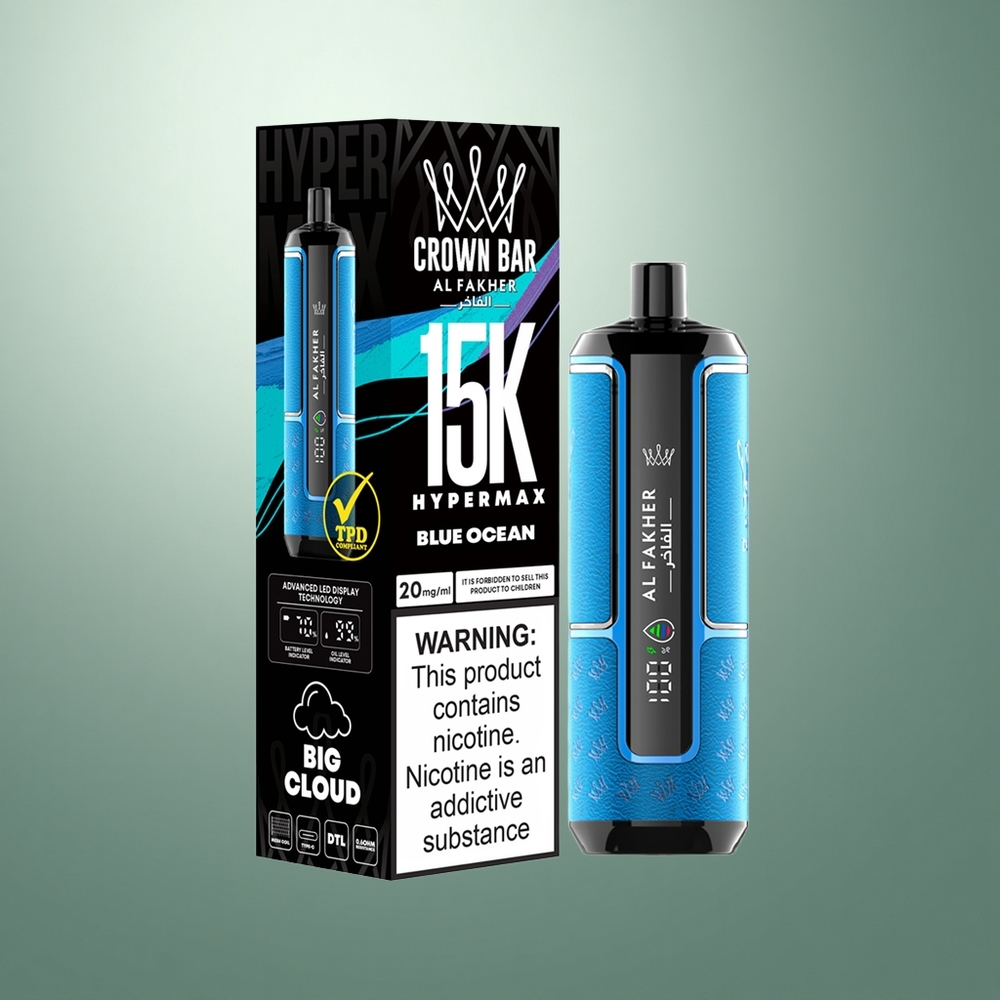Al Fakher Crown Bar 15K Hypermax Blauwe Oceaan 22ml DTL 600mAh