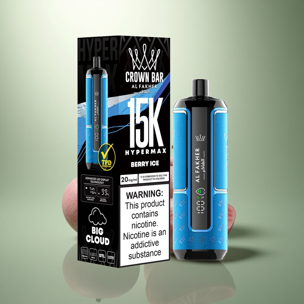 Al Fakher Crown Bar 15K Hypermax Bosbes IJs Lichtgewicht 22ml