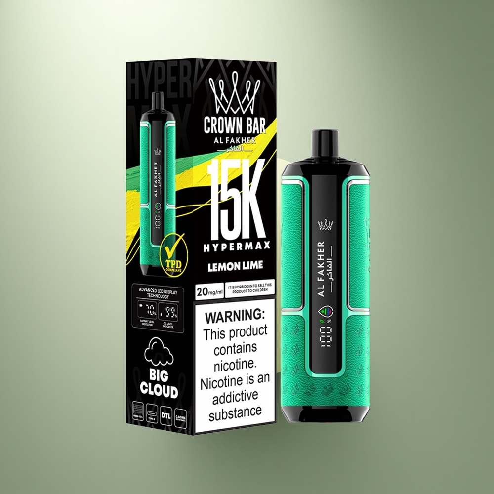 Al Fakher Crown Bar 15K Hypermax Citroen Limoen Hyper Lichtgewicht 22ml 600mAh