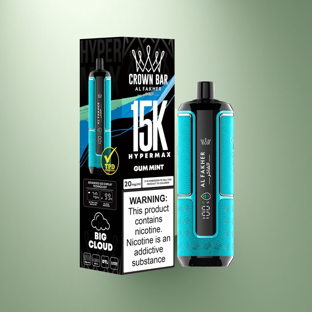 Al Fakher Crown Bar 15K Hypermax Kauwgom Munt 22ml Type-C