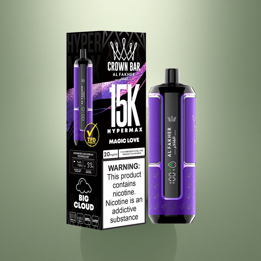 Al Fakher Crown Bar 15K Hypermax Magische Lucht Hyper Draagbaar Type-C