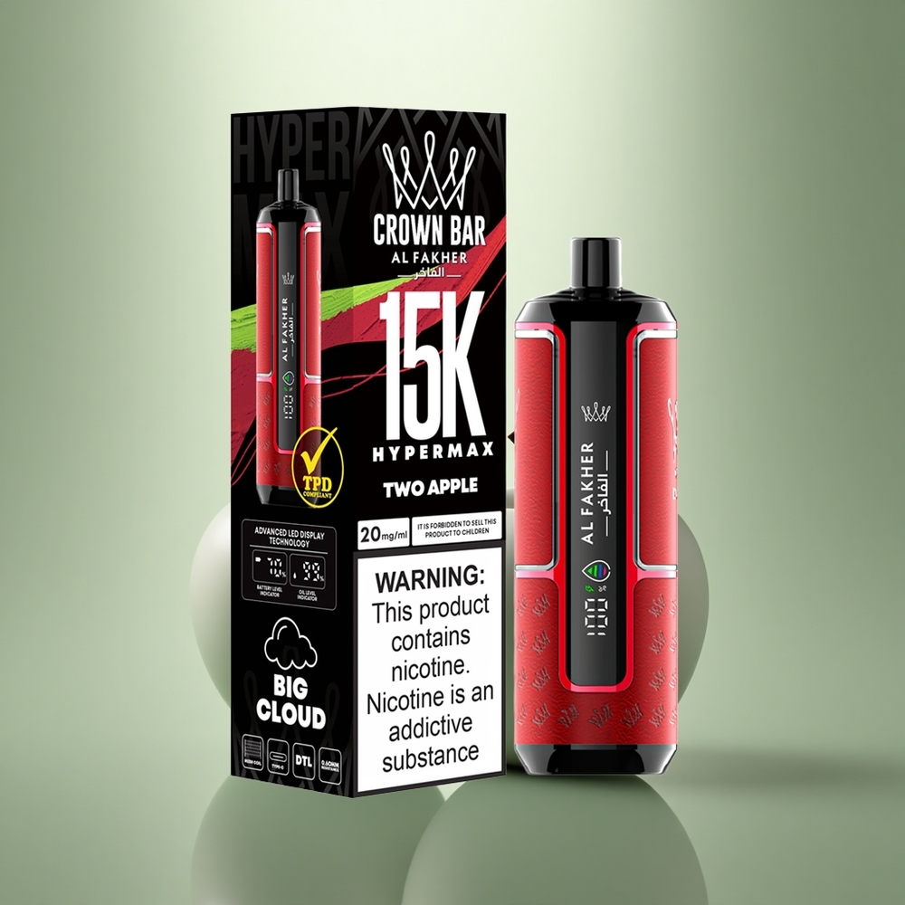 Al Fakher Crown Bar 15K Hypermax Twee Appel 22ml Type-C