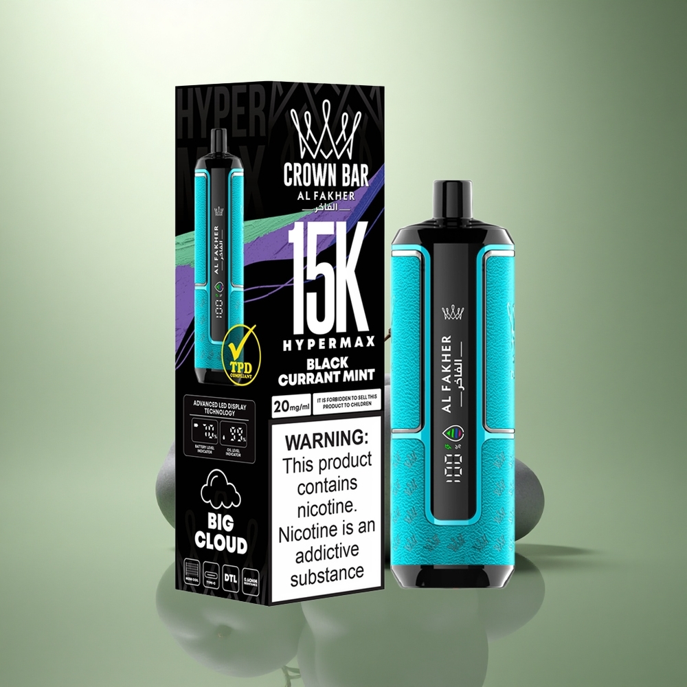Al Fakher Crown Bar 15K Hypermax Zwarte Bes Munt 22ml Type-C