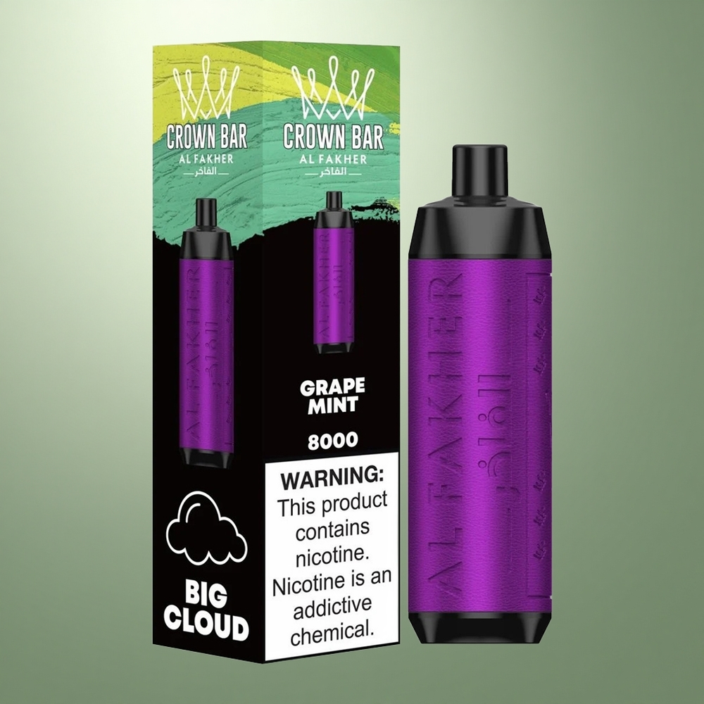 Al Fakher Crown Bar 8000 Crystal Druif Munt 600mah 18ml Type-C