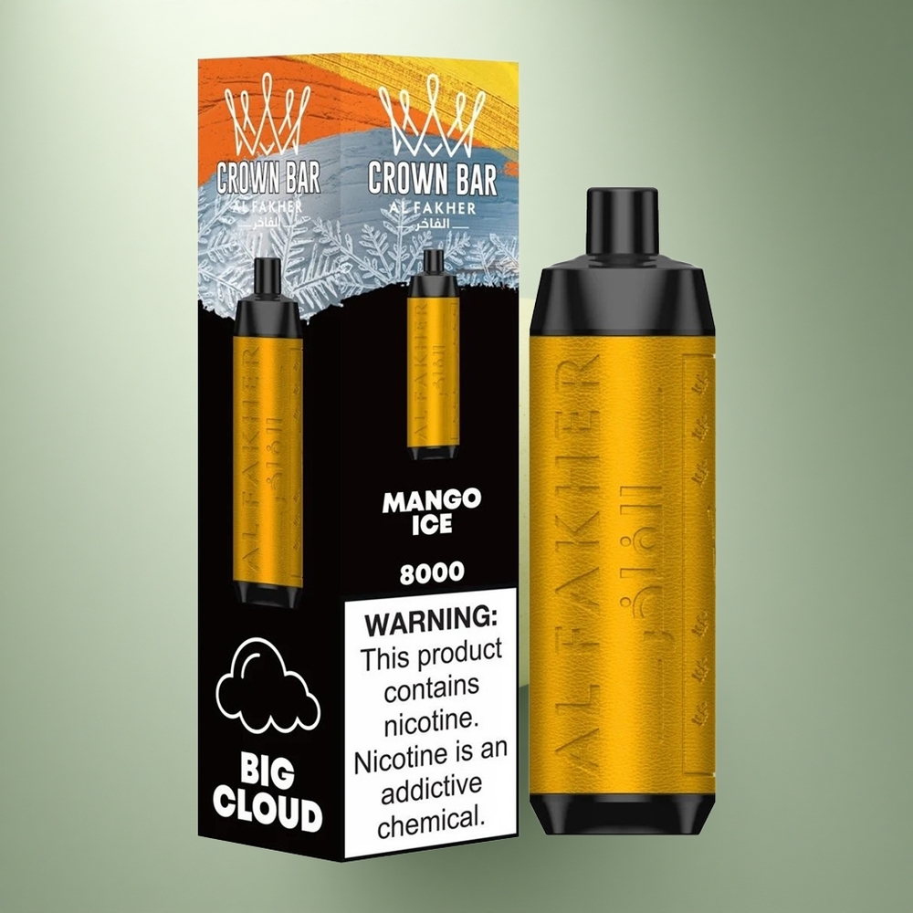 Al Fakher Crown Bar 8000 Crystal Mango IJs met 18ml Vloeistof en 600mah Batterij
