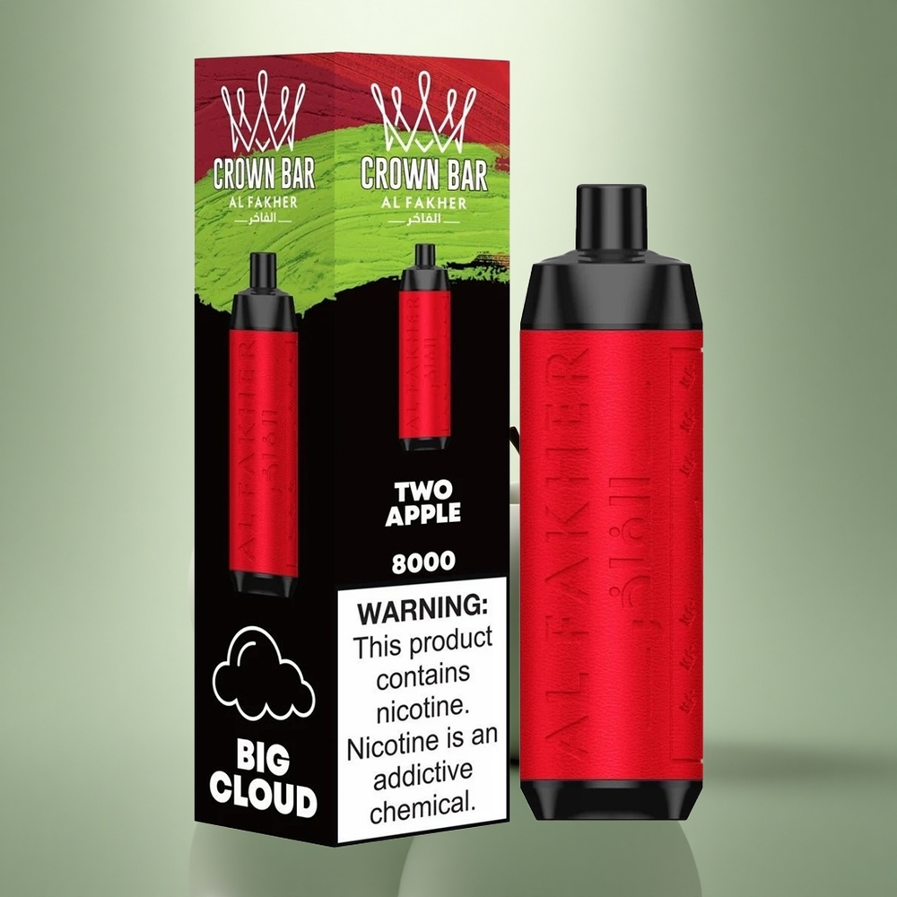 Al Fakher Crown Bar 8000 Crystal Twee Appel 18ml 0.6ohm 600mah