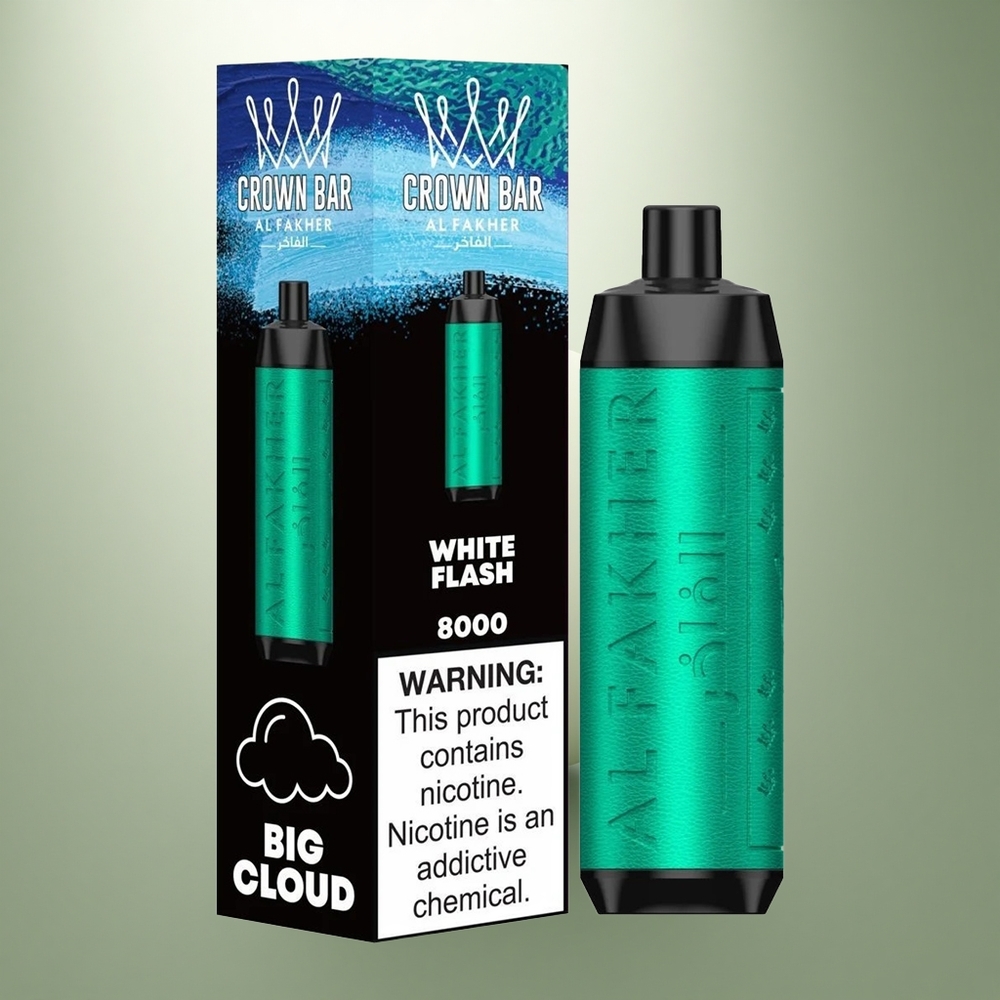 Al Fakher Crown Bar 8000 Crystal Witte Flits 18ml Type-C