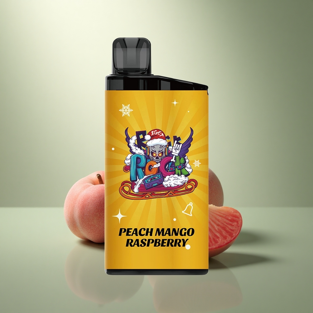 IGET Bar 3500 Puffs Perzik Mango Framboos 1400 mAh Mesh Coil
