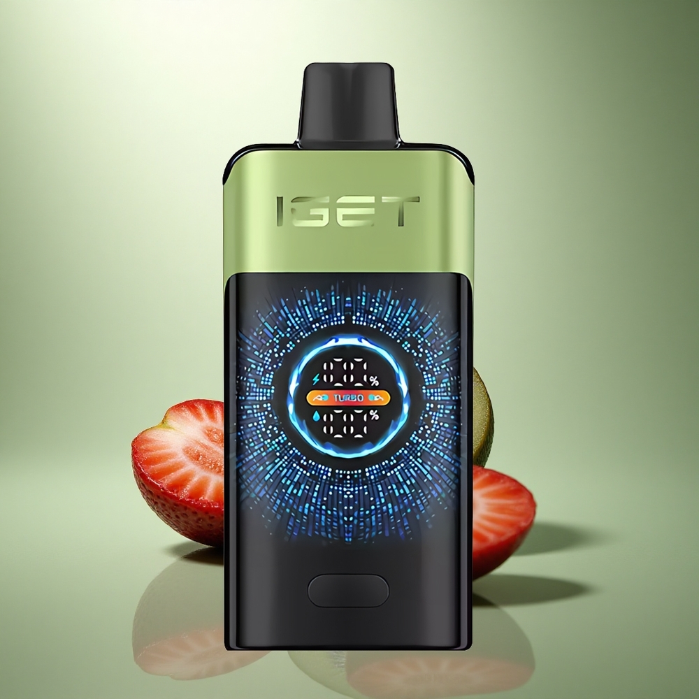 IGET ONE 12000 Puffs Aardbei Kiwi IJs met Groot Gebogen Kleurenscherm en 2700 mAh Batterij