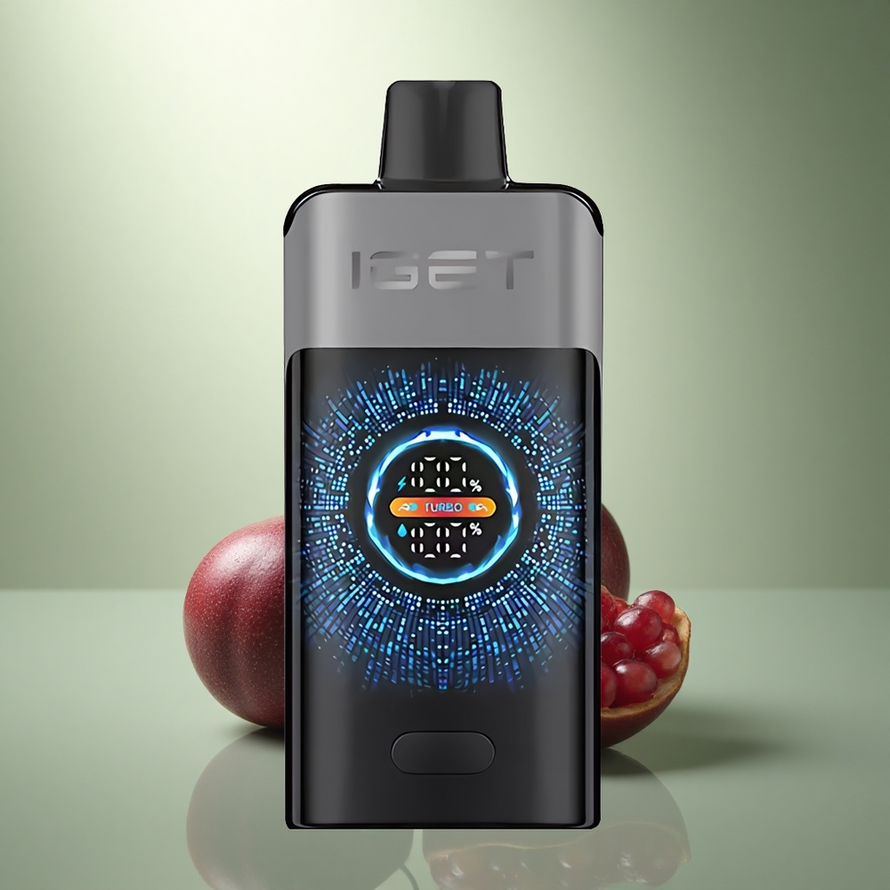 IGET ONE 12000 Puffs Braambes Kers Granaatappel Grote Gebogen Kleurenscherm 2700 mAh