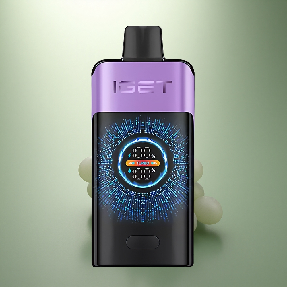 IGET ONE 12000 Puffs Druiven IJs Grote Gebogen Kleurenscherm 2700 mAh