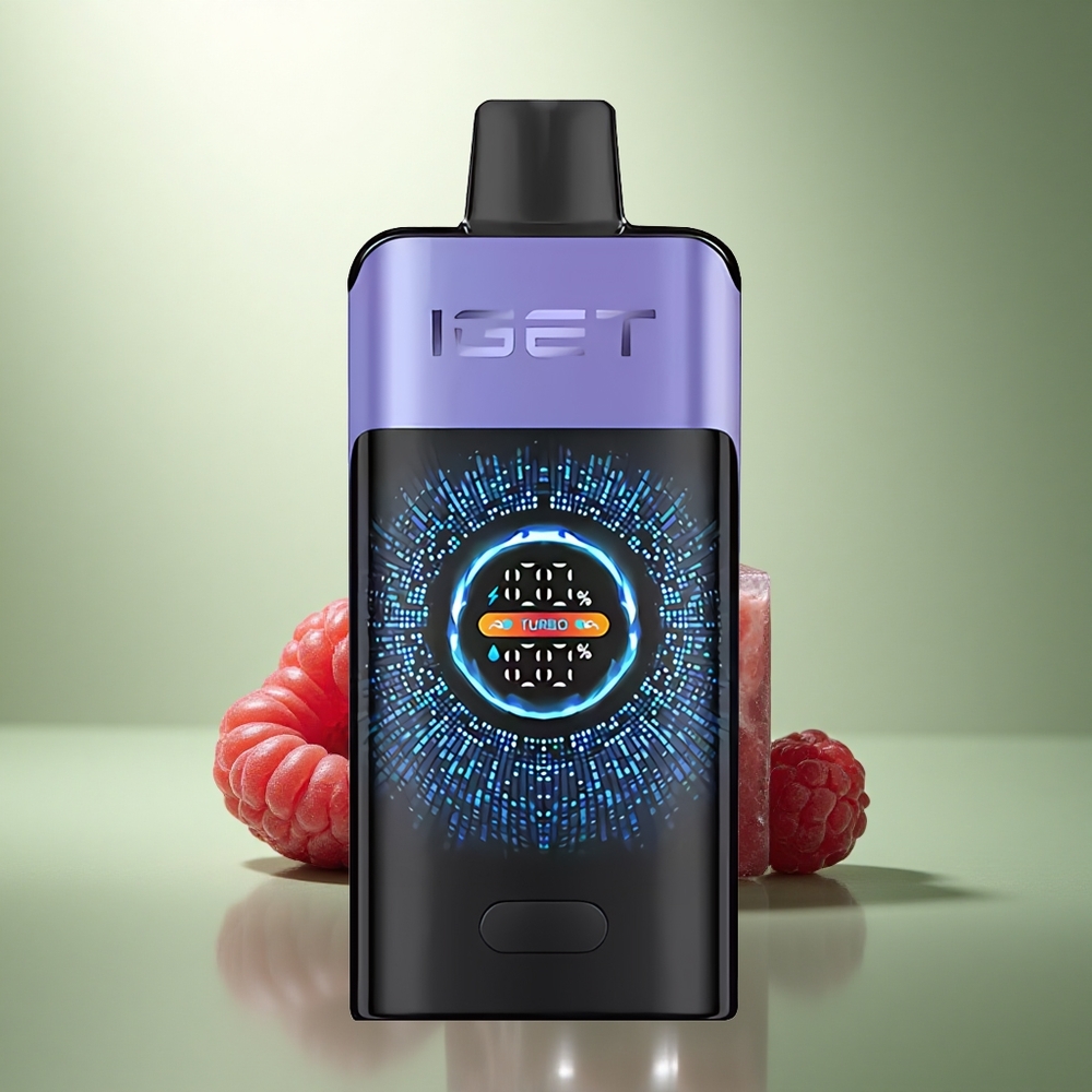 IGET ONE 12000 Puffs Framboos Druif IJs Curve Scherm Dual Mesh 2700 mAh