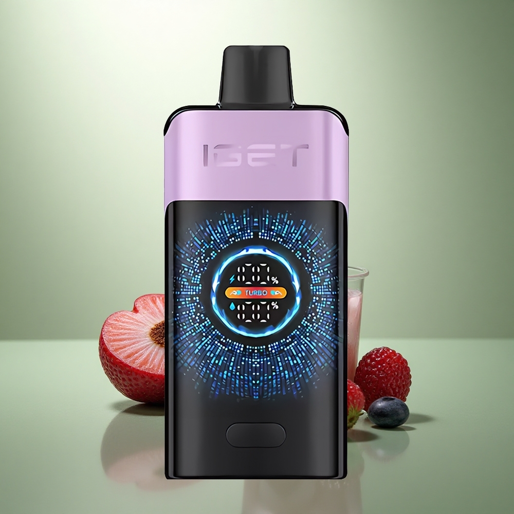 IGET ONE 12000 Puffs Gemengde Bessen IJs met 2700 mAh Batterij en Groot Gebogen Kleurenscherm
