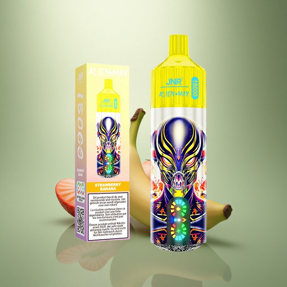 JNR Alien Max 18000 Aardbei Banaan Dual Mesh Display