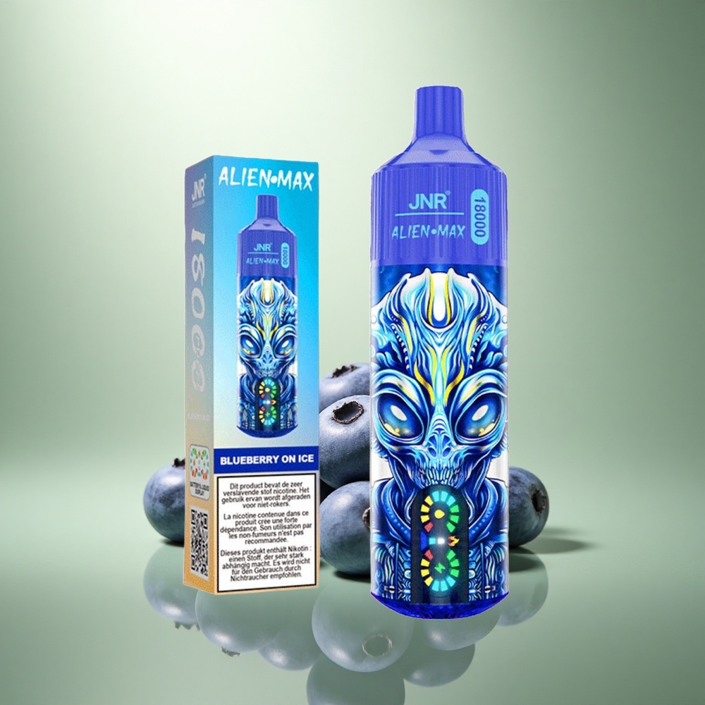JNR Alien Max 18000 Blauwebes Op IJs met Dual Mesh Coil & Dual Core en 28ml Vloeistof