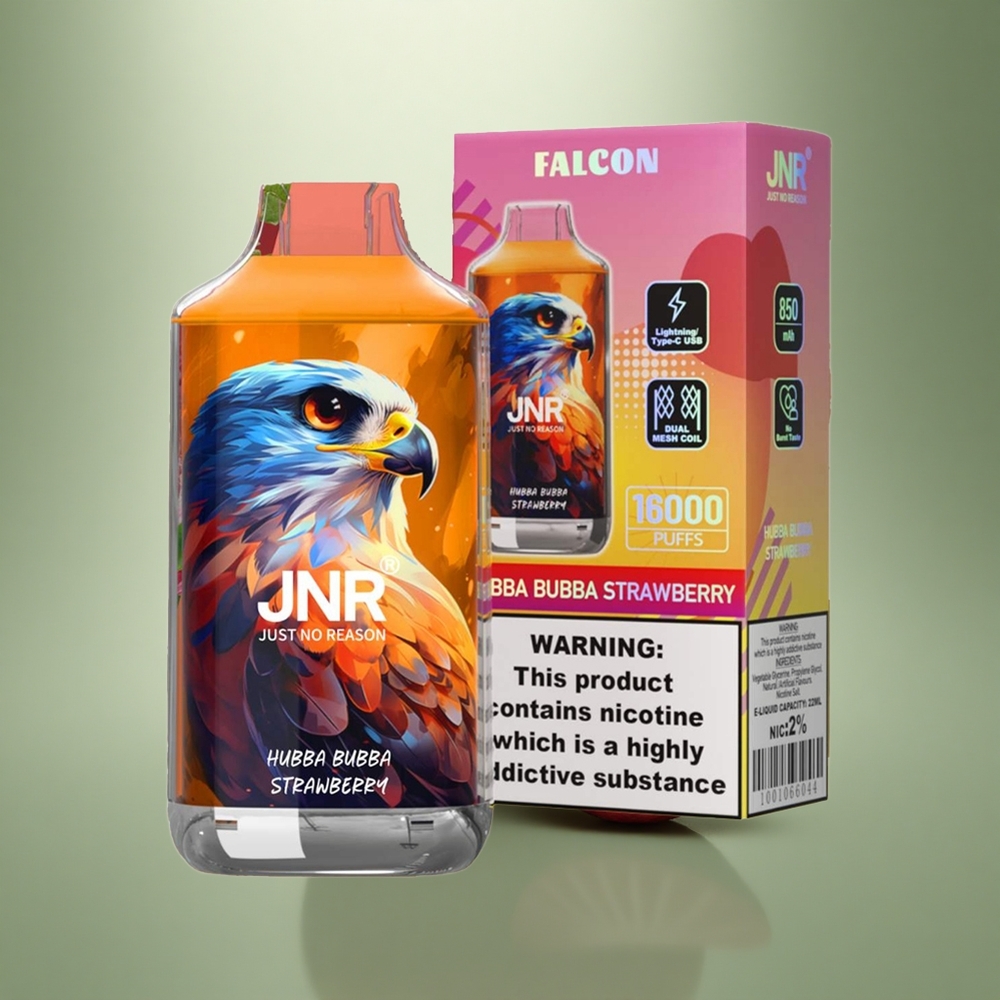 JNR Falcon 16000 Aardbei Bubba Dual Mesh 22ml LED