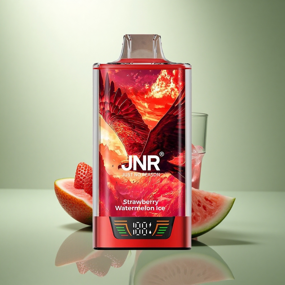 JNR Falcon Pro 28000 Aardbei Watermelon IJskoud met Dual Mesh Coil en Smart Display