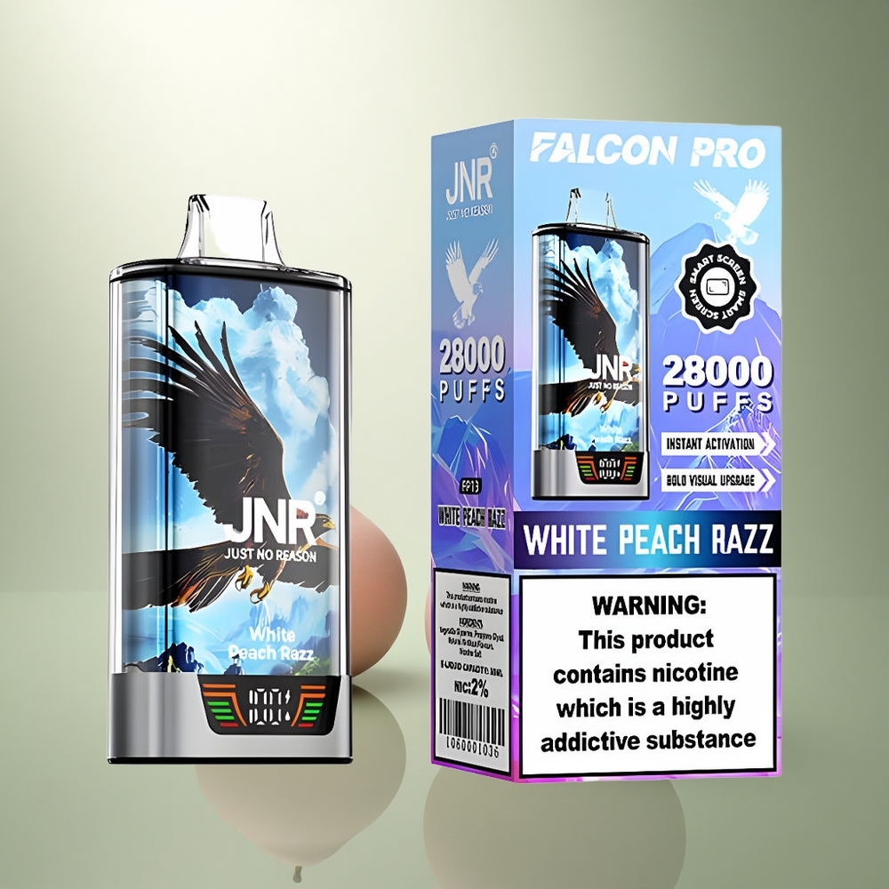JNR Falcon Pro 28000 Witte Perzik Razz Dual Mesh 30ml 950mAh
