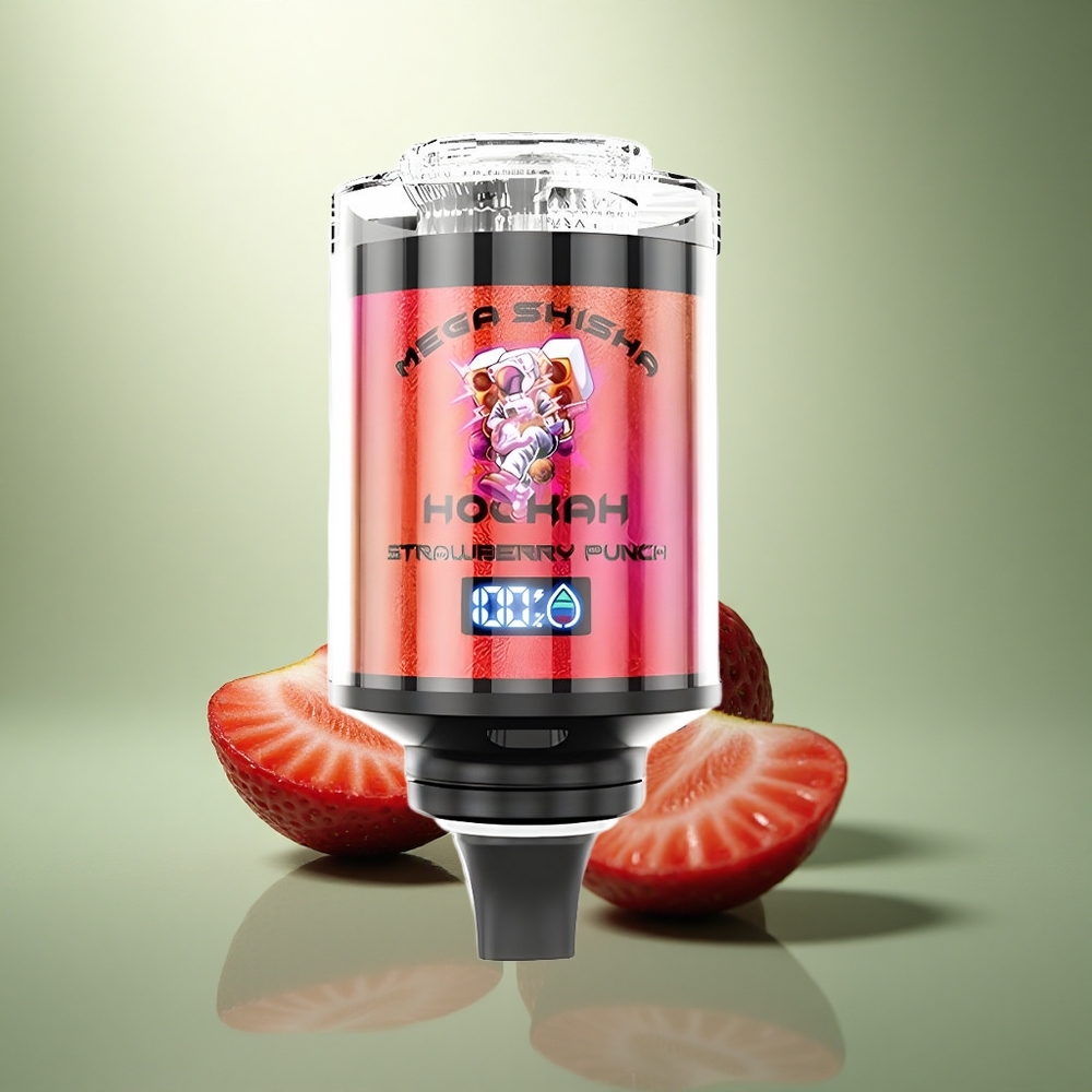JNR Mega Shisha Hookah 100K Aardbei Punch 2200mAh Type-C Luchtstroom