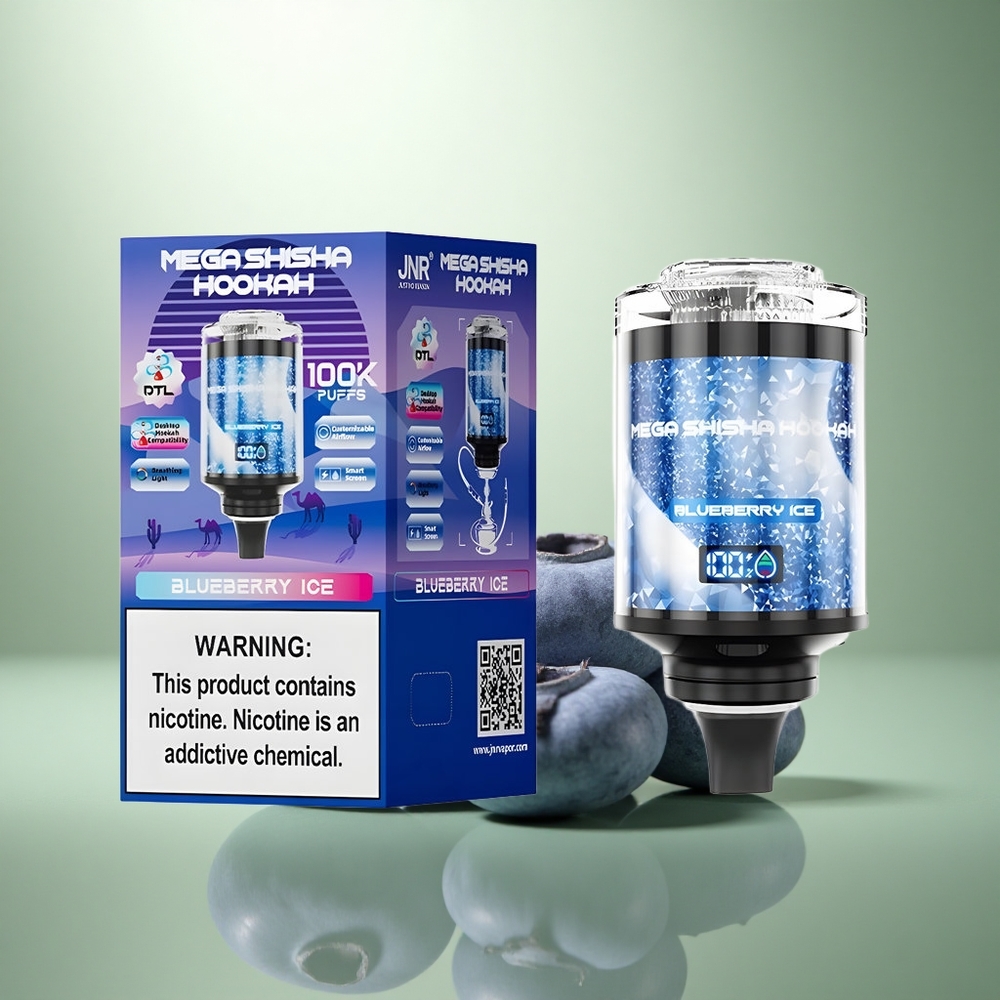 JNR Mega Shisha Hookah 100K Blauwe Bes IJs 2200mAh Type-C