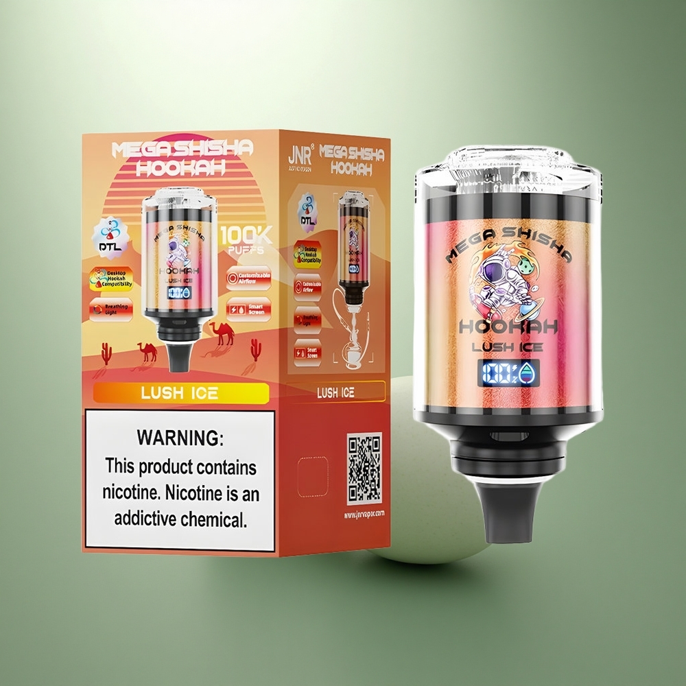 JNR Mega Shisha Hookah 100K Frisse IJs met 2200mAh en Aanpasbare Luchtstroom