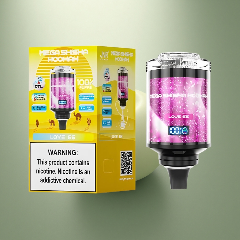 JNR Mega Shisha Hookah 100K Liefde 66 2200mAh Ademende Licht