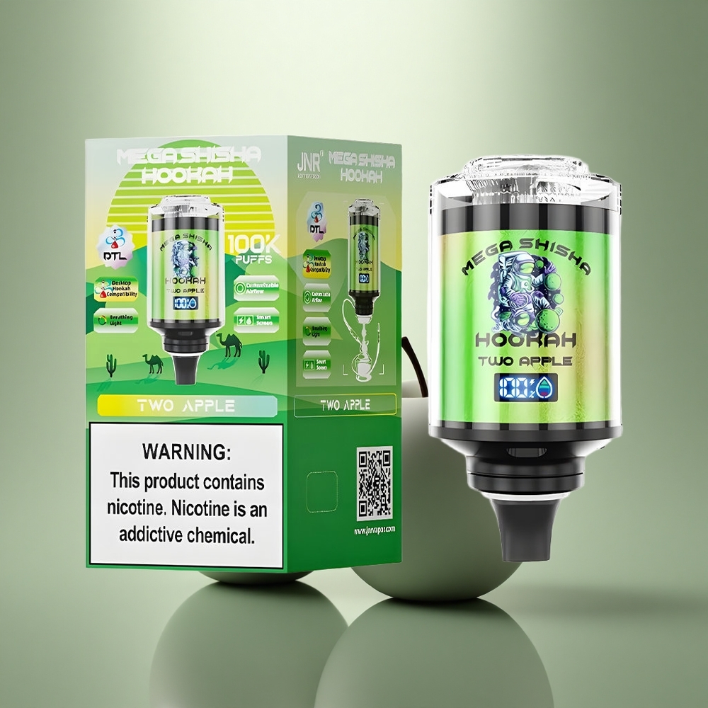 JNR Mega Shisha Hookah 100K Twee Appel 2200mAh Type-C
