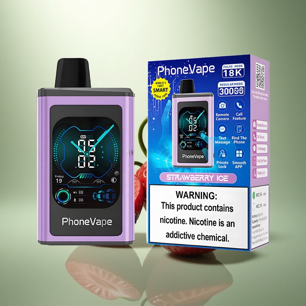 JNR PhoneVape 30000 Aardbei IJs met Turbo Modus en App Besturing