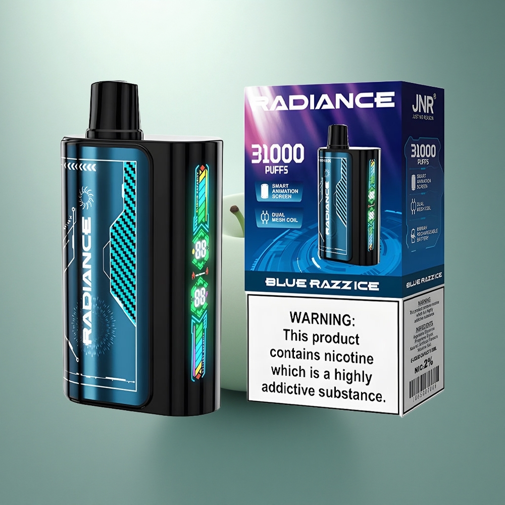 JNR Radiance 31000 Blauwe Framboos IJs Dual Mesh Coil Type-C Oplaadbaar