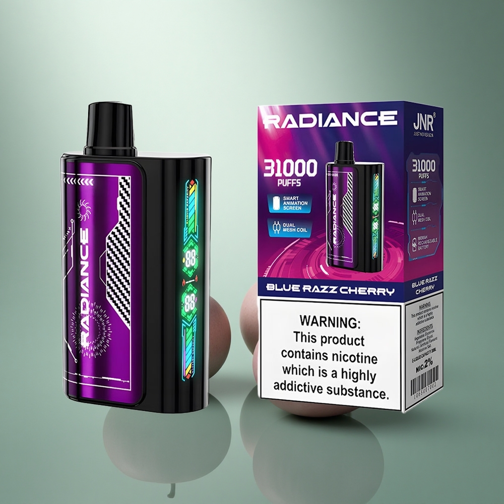 JNR Radiance 31000 Blauwe Framboos Kers Dual Mesh Coil Type-C Oplaadbaar