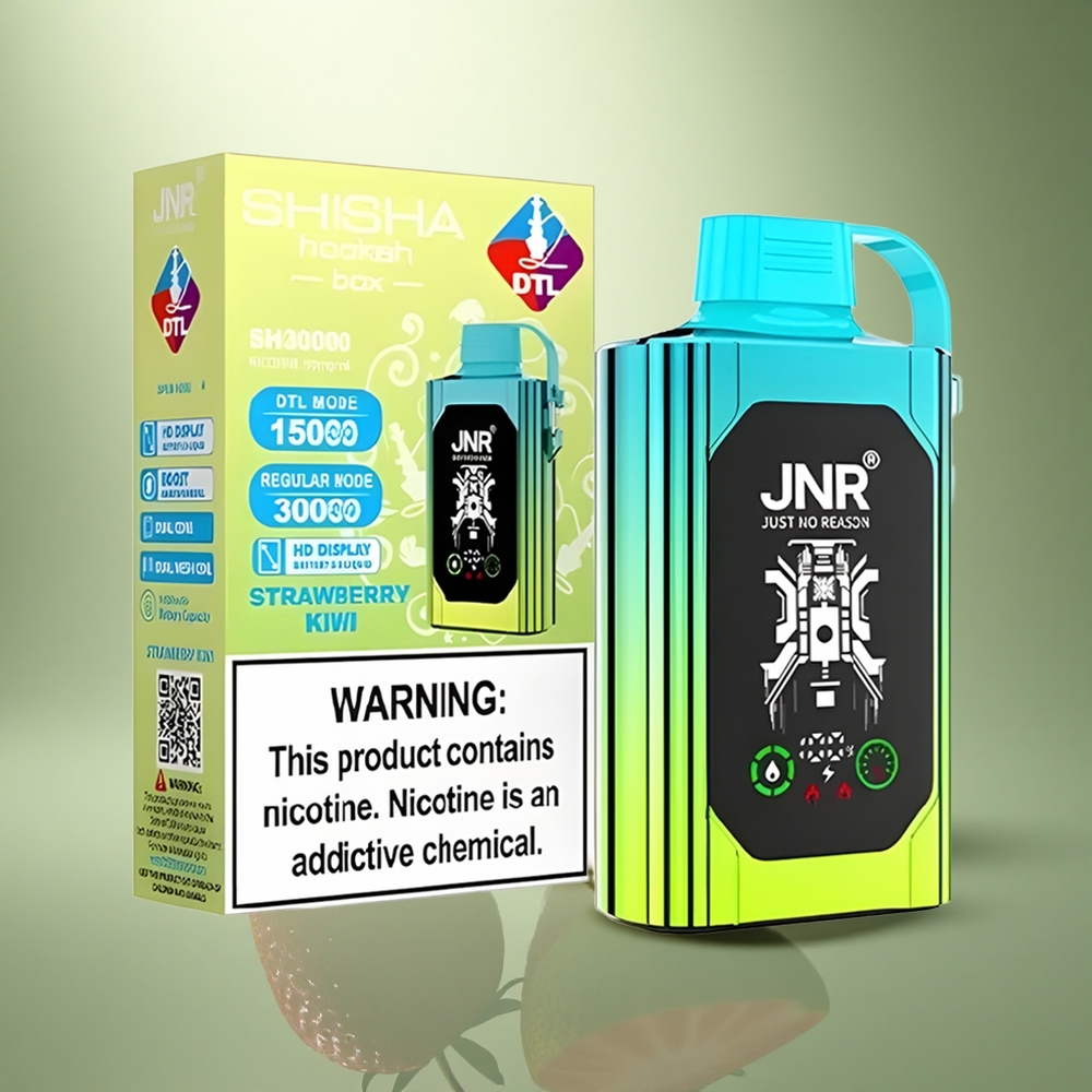 JNR Shisha Hookah Box 20500 Aardbei Kiwi HD Dual Mesh Coil Type-C 25ml