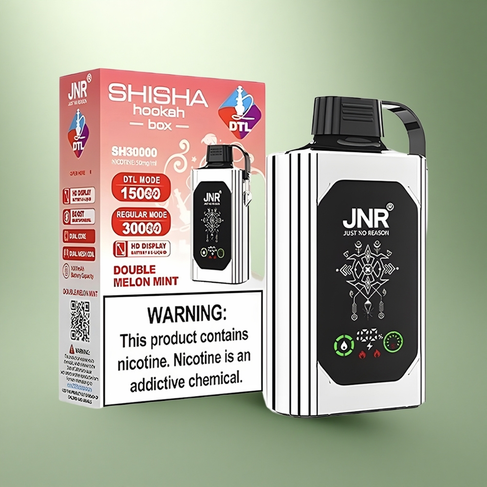 JNR Shisha Hookah Box 20500 Dubbele Meloen Munt met HD Display en Dual Mesh Coil
