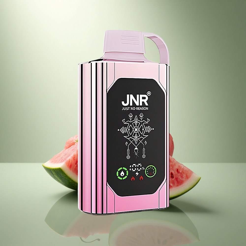 JNR Shisha Hookah Box 20500 Kers Watermeloen Vries met HD Display & Dual Mesh Coil