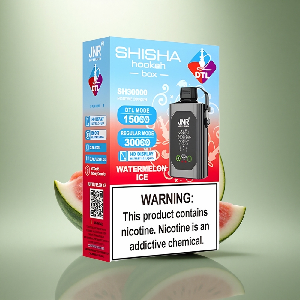 JNR Shisha Hookah Box 20500 Watermeloen IJs HD Display Dual Mesh Coil
