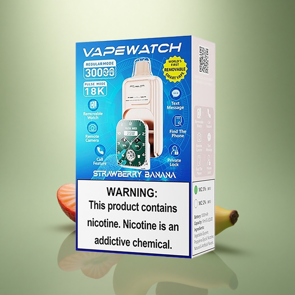 JNR VapeWatch 30000 Aardbei Banaan 19mL Dual Mesh 5%