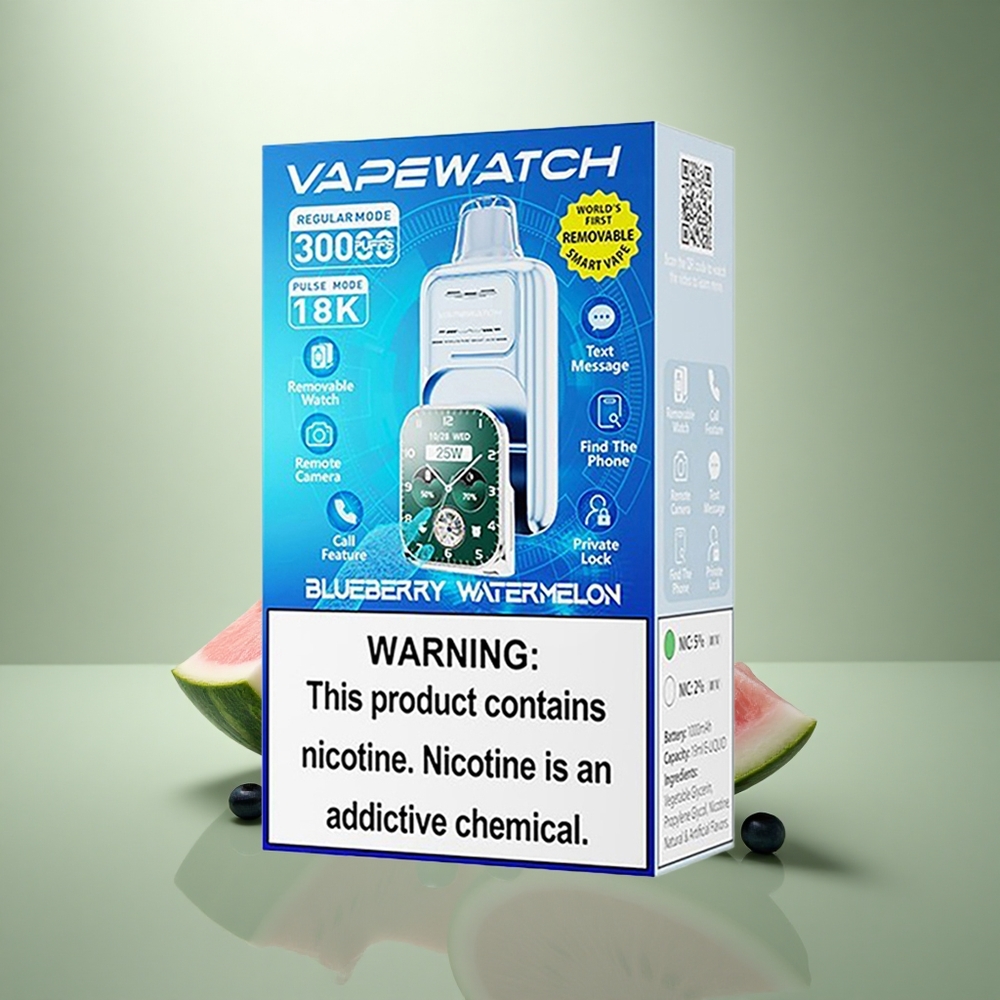JNR VapeWatch 30000 Blauwebes Watermeloen Dual Mesh 19mL 1000mAh