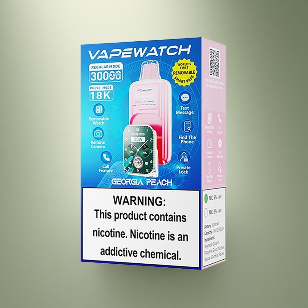 JNR VapeWatch 30000 Perzik van Georgia 1000mAh Dual Mesh 19mL Type-C