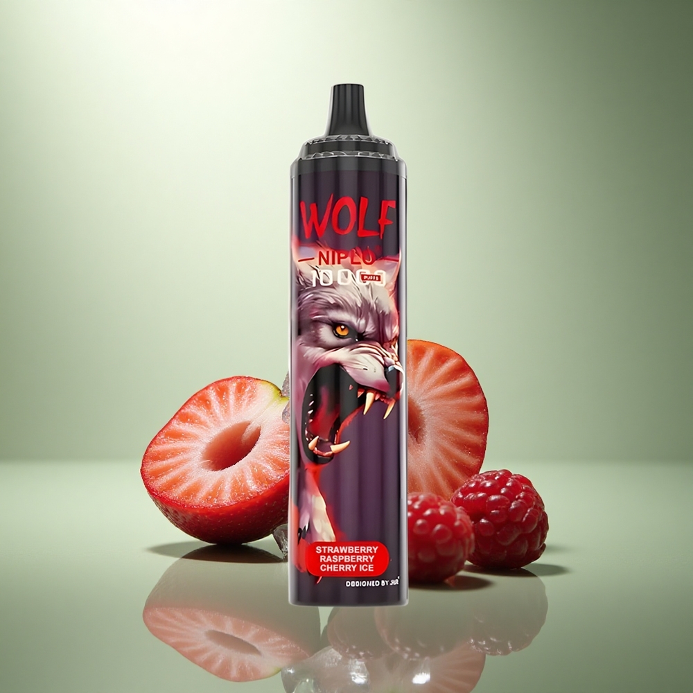 JNR Wolf Niplo 10000 Aardbei Framboos Kers IJs 20ml Type-C 650mAh