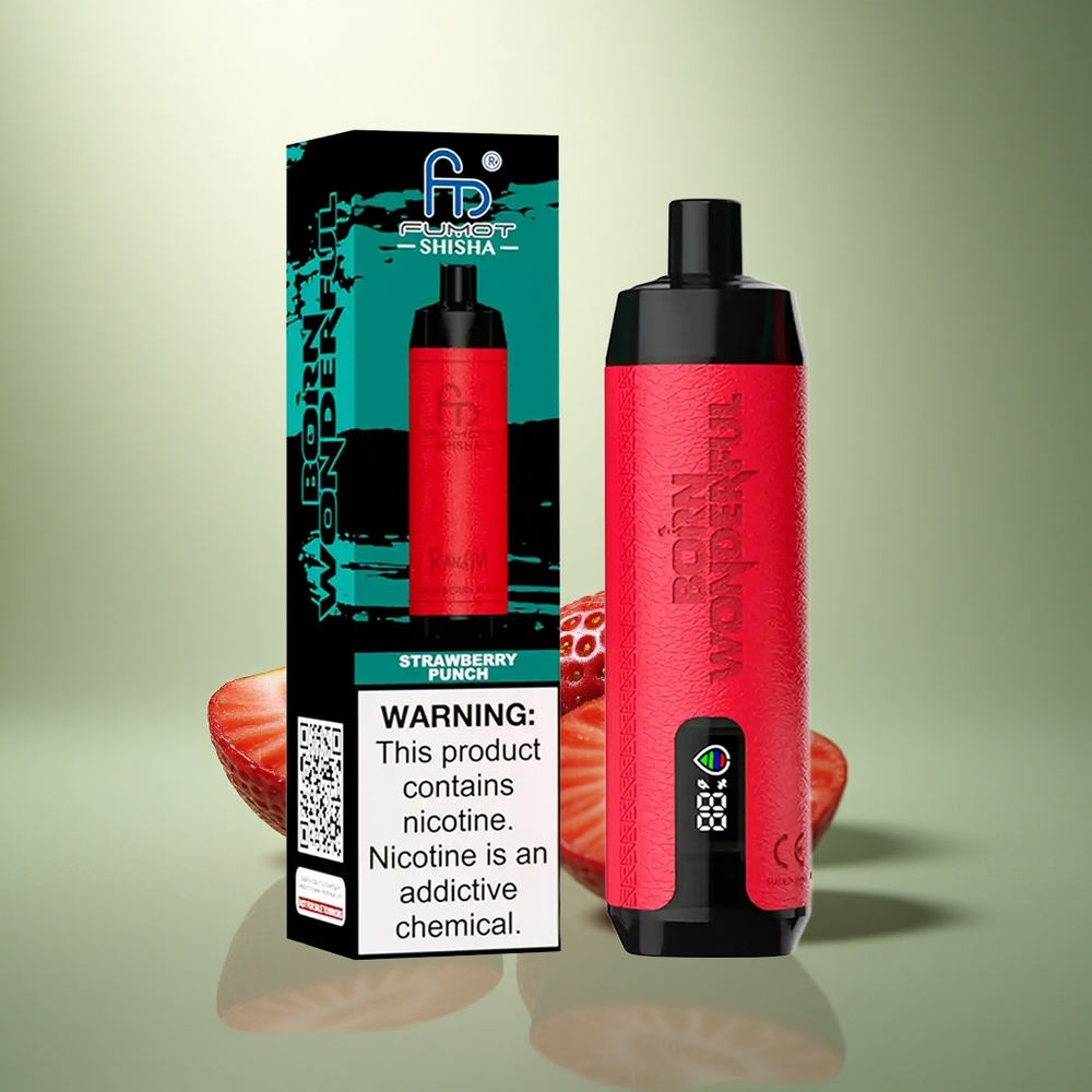 RandM Fumot Shisha 10000 Puffs Aardbei Punch 18ml 0.6ohm 850mAh