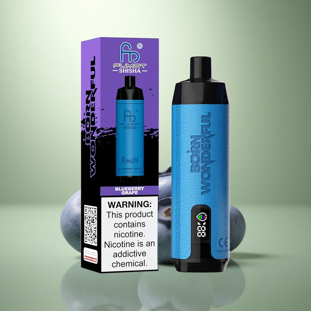 RandM Fumot Shisha 10000 Puffs Blauwe Bes Druif 18ml 0.6ohm Mesh 850mAh
