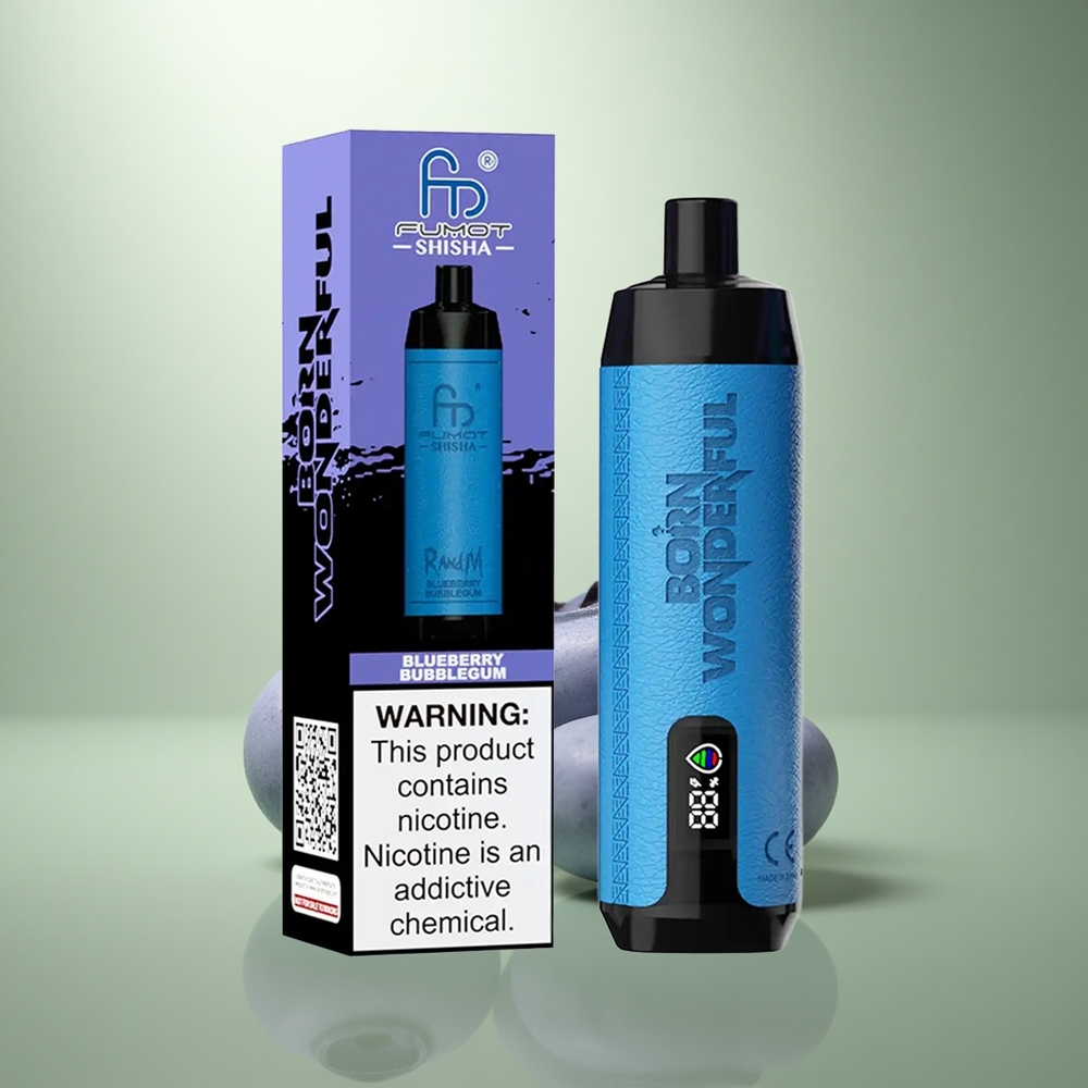 RandM Fumot Shisha 10000 Puffs Blauwe Bes Kauwgom Type-C 0.6ohm Mesh