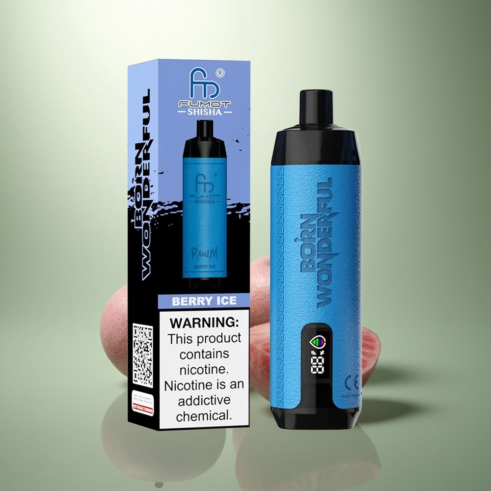 RandM Fumot Shisha 10000 Puffs Bosbes IJs met 18ml en Mesh Coil
