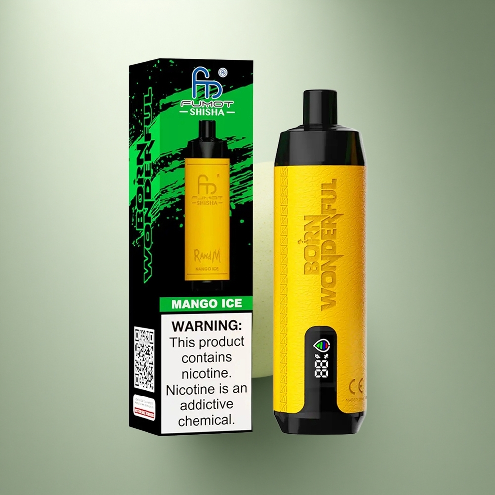 RandM Fumot Shisha 10000 Puffs Mango IJs met LED en 18ml Vloeistof