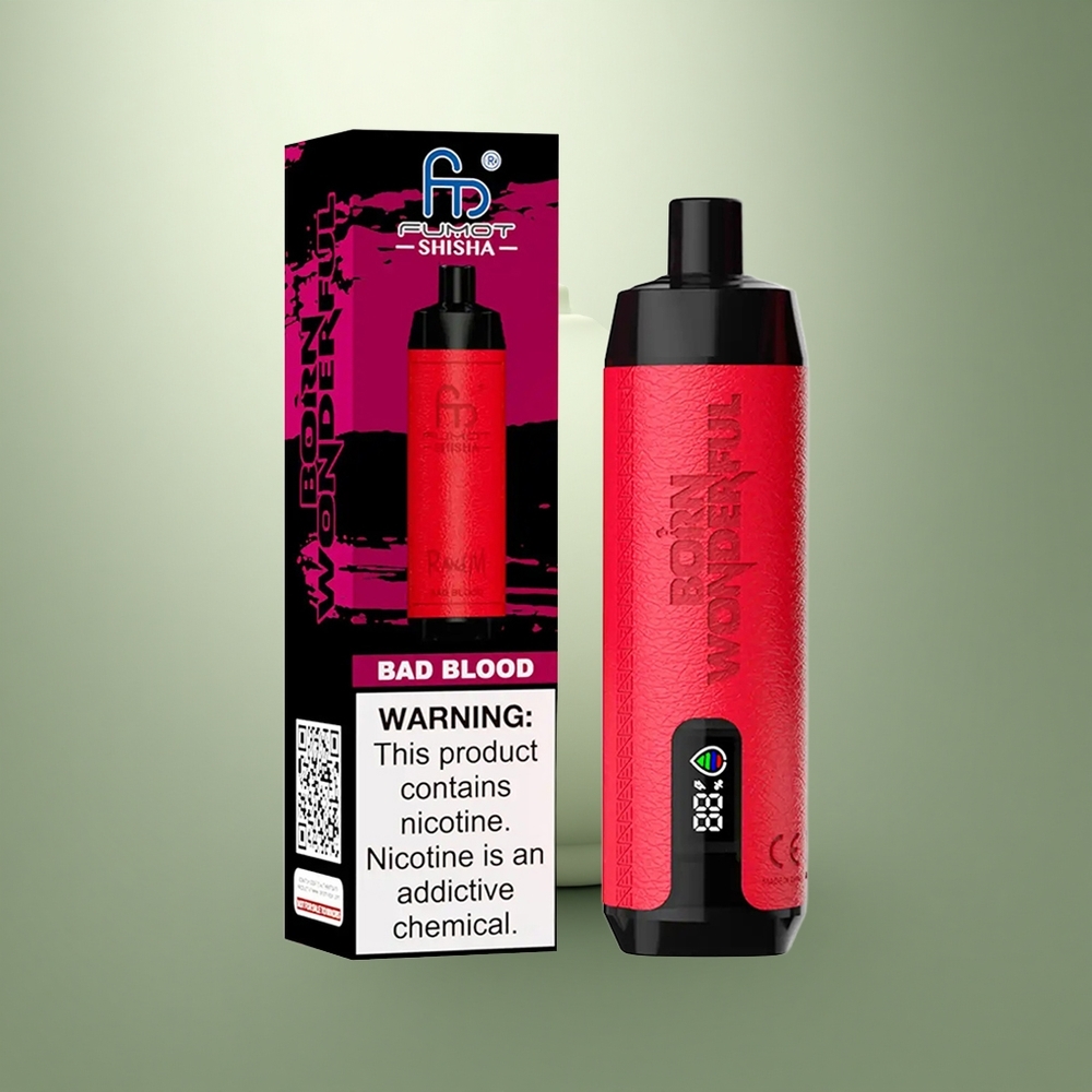 RandM Fumot Shisha 10000 Puffs Slecht Bloed Type-C 0.6ohm 18ml