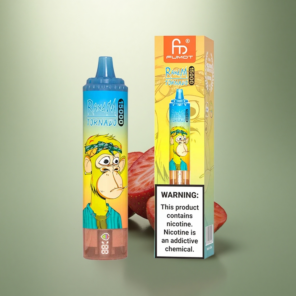 RandM Fumot Tornado 15000 Puffs Aardbei 25ml 850mAh Mesh