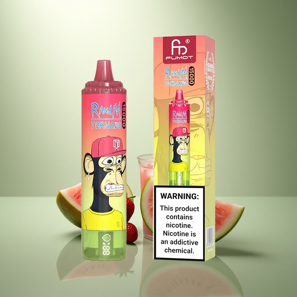 RandM Fumot Tornado 15000 Puffs Aardbei Watermeloen Limonade 25ml Mesh Coil Type-C