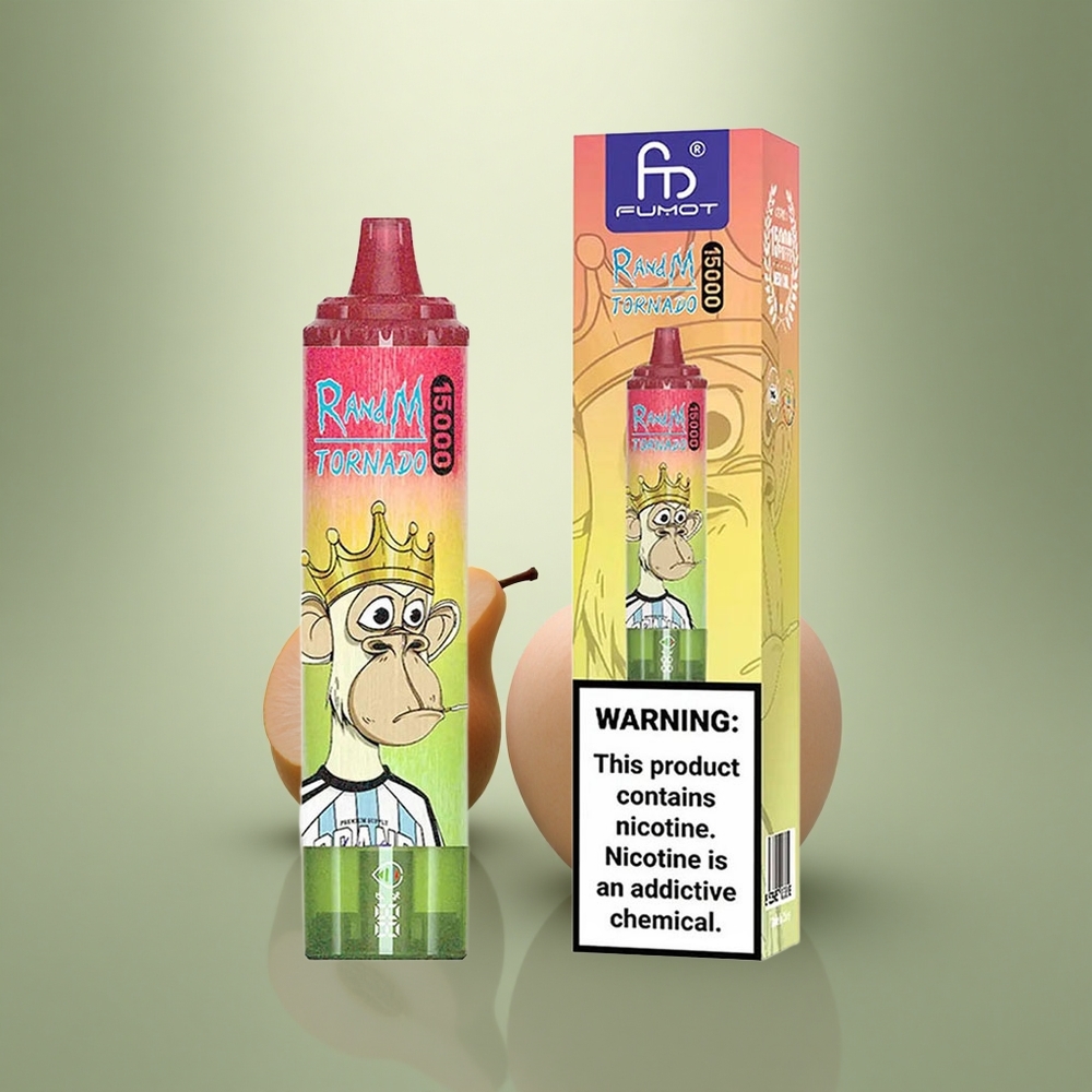 RandM Fumot Tornado 15000 Puffs Appel Perzik Peer 25ml Type-C LCD