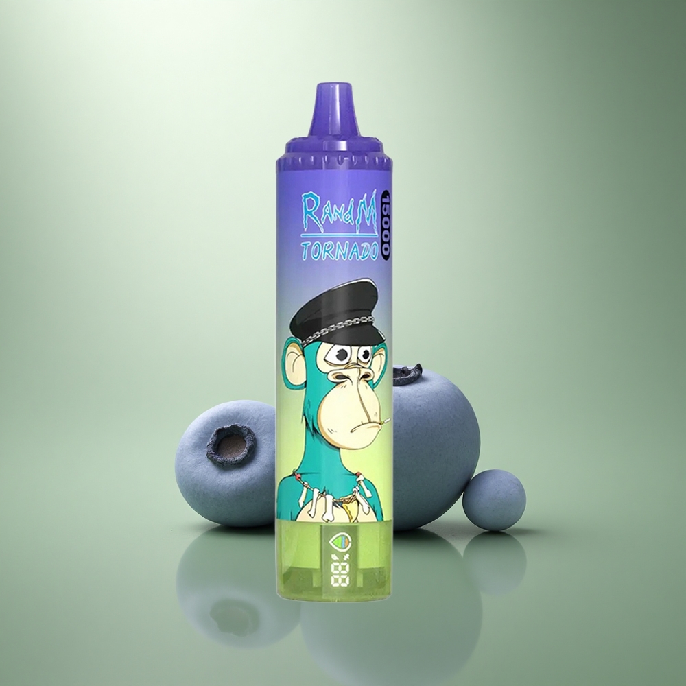 RandM Fumot Tornado 15000 Puffs Blauwe Bes Bubble Gum Mesh 25ml USB-C